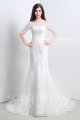 Ivory wrap fit and flare lace wedding dress A28108